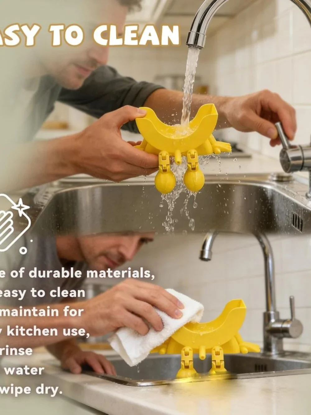 Hanging Sponge Holder with Drainage for Kitchen Sink – Compatible with Scrub Dad